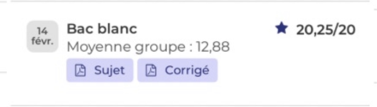 Bac Blanc — 20,25/20